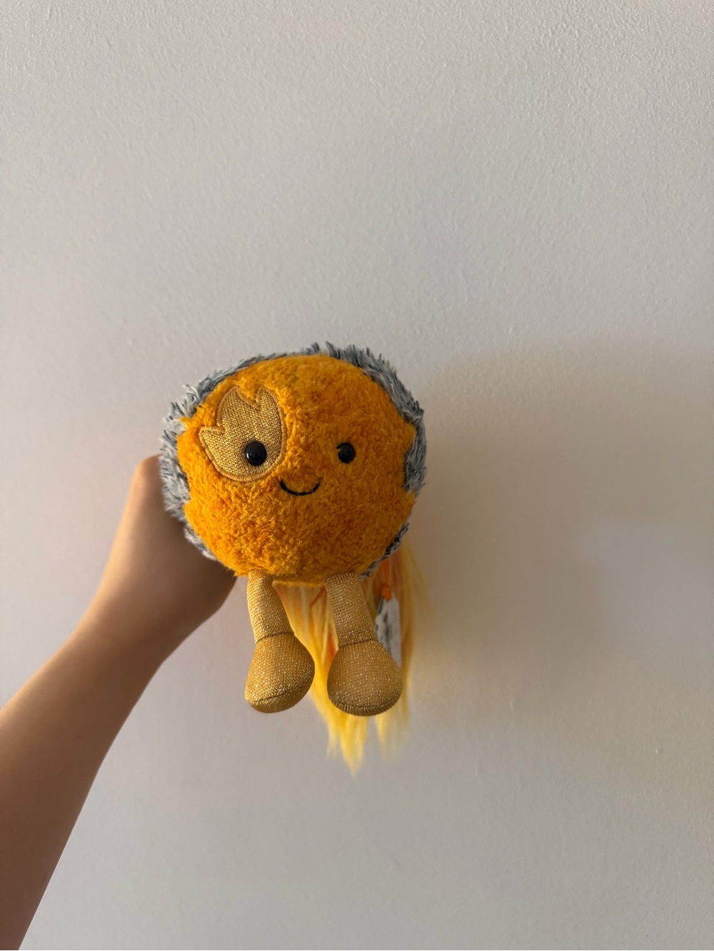 Jellycat Yellow Orange Plush Sun with Gray Trim